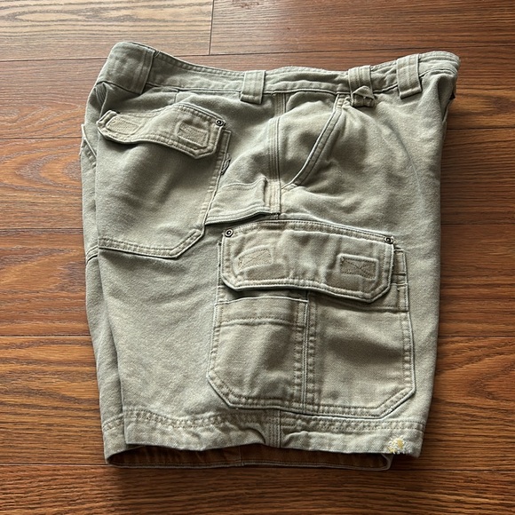 Vintage Duluth Trading Co cargo short khaki/green heavy duty outdoor mens 34 - Picture 9 of 10